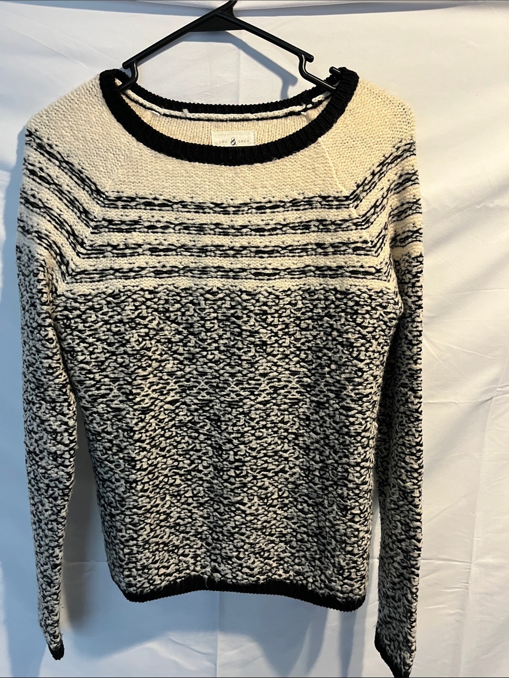Women’s Black & Cream Knit Crewneck Sweater